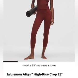 lululemon athletica High-Rise Crop Pants in Burgundy